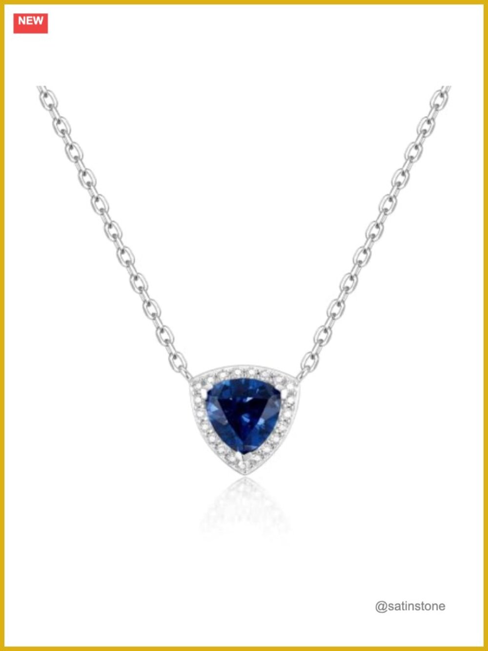 Sterling Silver Birthstone Pendant Necklace Trinity Women's